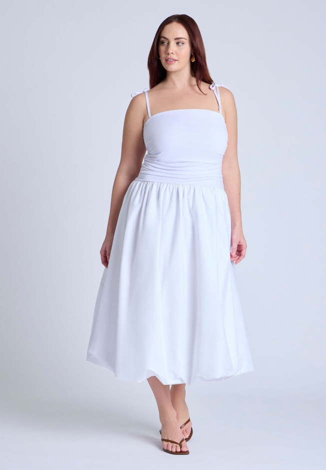 Bubble Skirt Midi Dress image number null