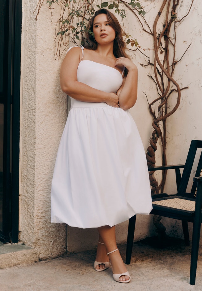 Bubble Skirt Midi Dress image number null